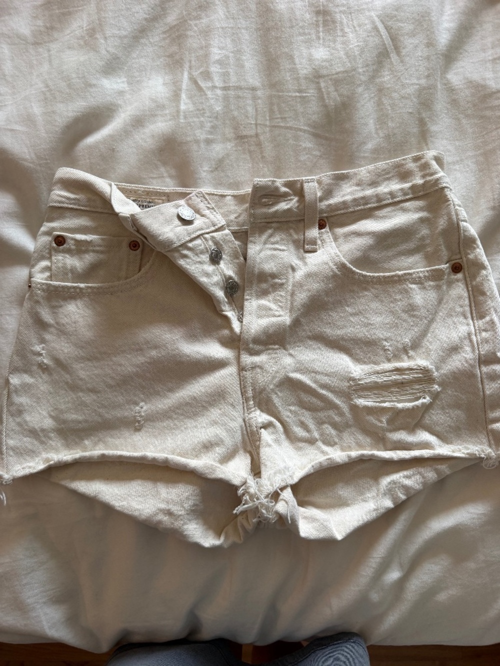 Levi's cutoff denim shorts